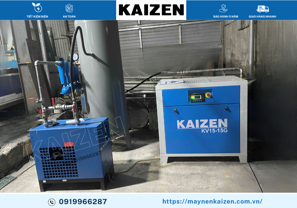 MÁY NÉN KHÍ TRỤC VÍT 20HP 15KW Kaizen