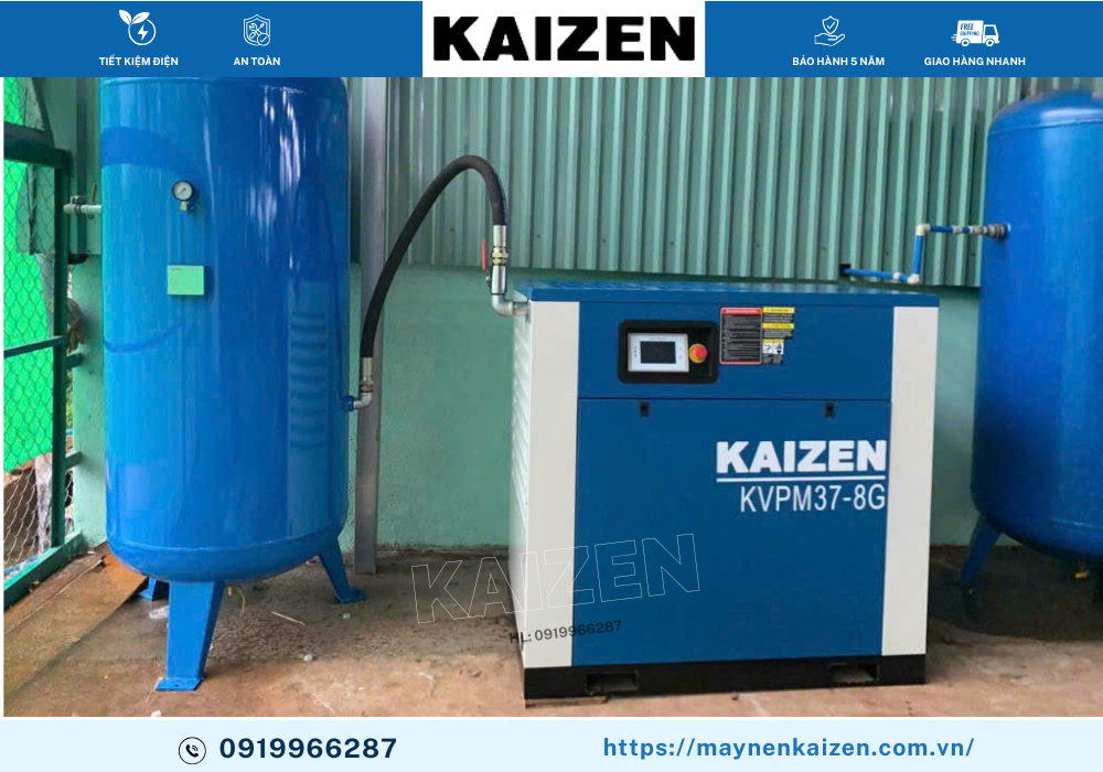 MÁY NÉN KHÍ TRỤC VÍT 50HP 37KW KAIZEN