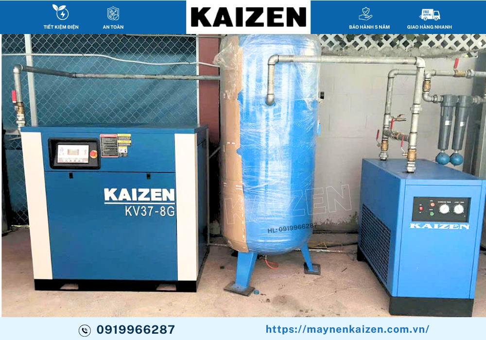 MÁY NÉN KHÍ TRỤC VÍT 50HP 37KW KAIZEN