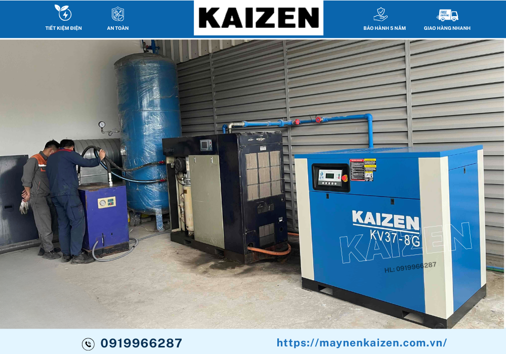 LẮP ĐẶT MÁY NÉN KHÍ TRỤC VÍT