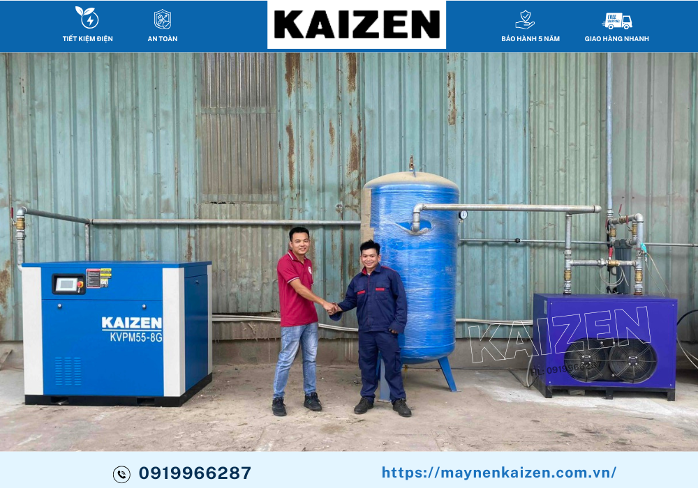 LẮP ĐẶT MÁY NÉN KHÍ TRỤC VÍT