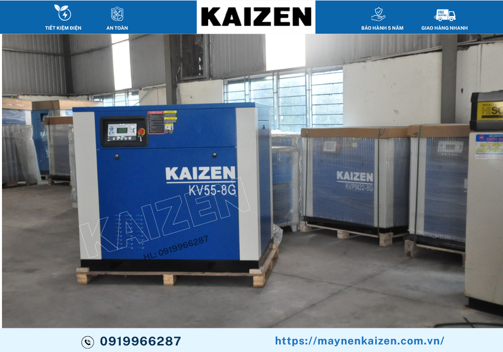 MÁY NÉN KHÍ TRỤC VÍT 100HP 75KW KAIZEN