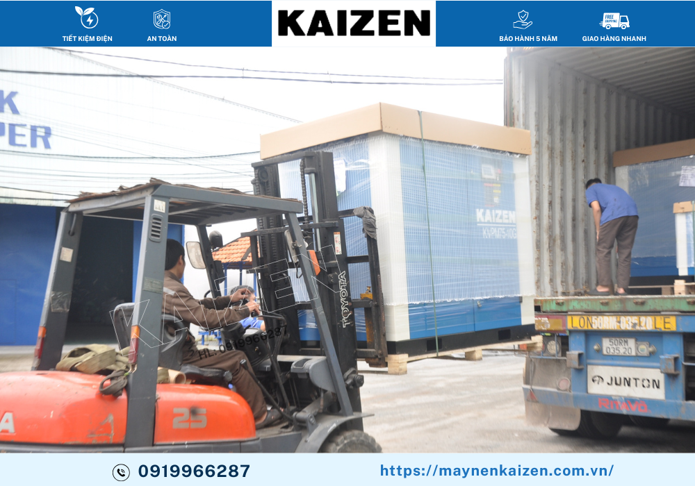 MÁY NÉN KHÍ TRỤC VÍT 100HP 75KW KAIZEN