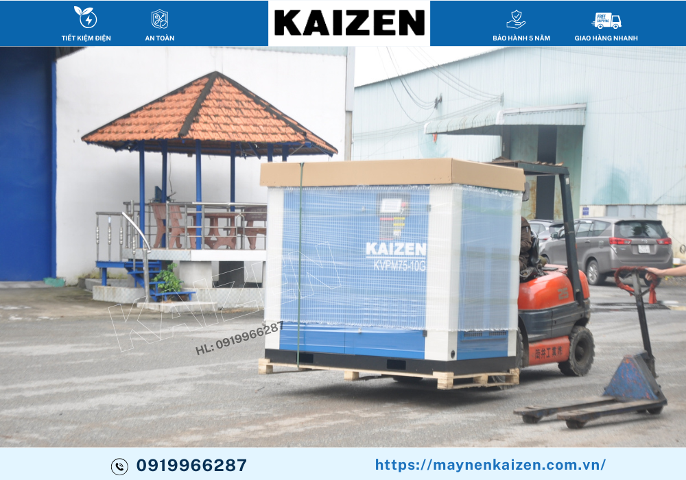 MÁY NÉN KHÍ TRỤC VÍT 100HP 75KW KAIZEN