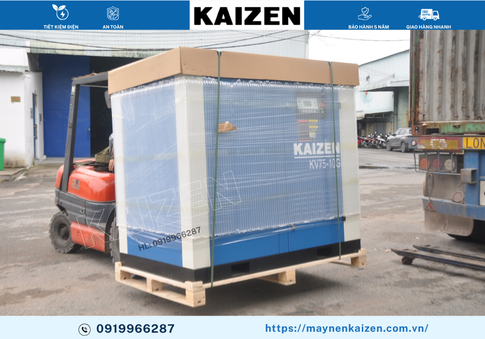MÁY NÉN KHÍ TRỤC VÍT 100HP 75KW KAIZEN