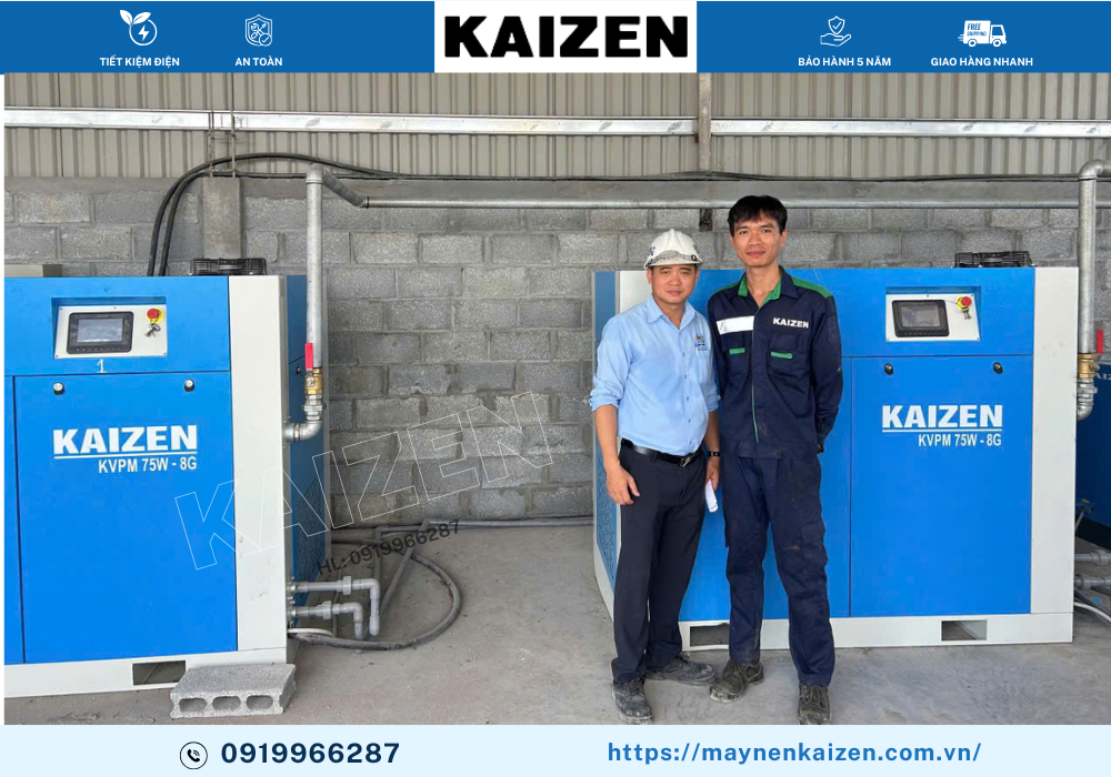 MÁY NÉN KHÍ TRỤC VÍT 100HP 75KW KAIZEN