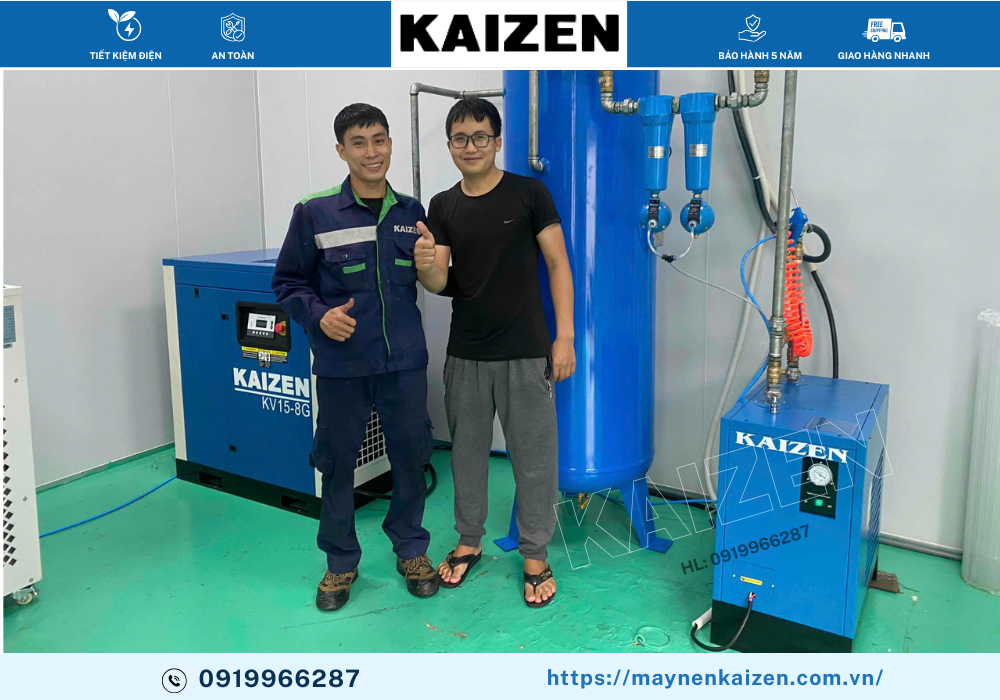 MÁY NÉN KHÍ TRỤC VÍT 15HP 11KW KAIZEN