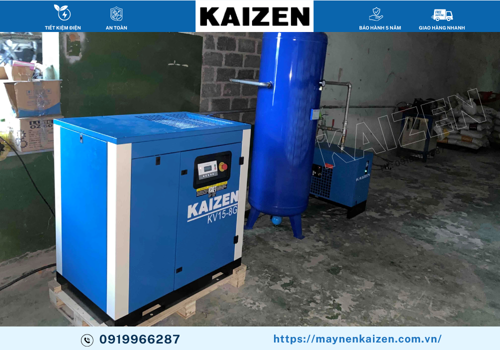 MÁY NÉN KHÍ TRỤC VÍT 15HP 11KW KAIZEN