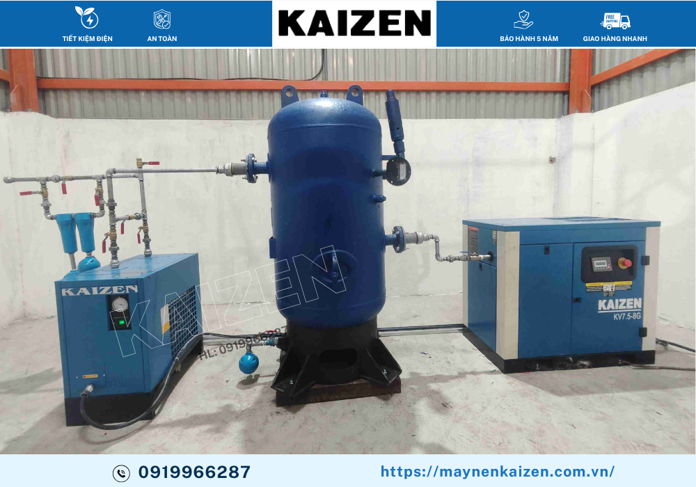 MÁY NÉN KHÍ TRỤC VÍT 15HP 11KW KAIZEN