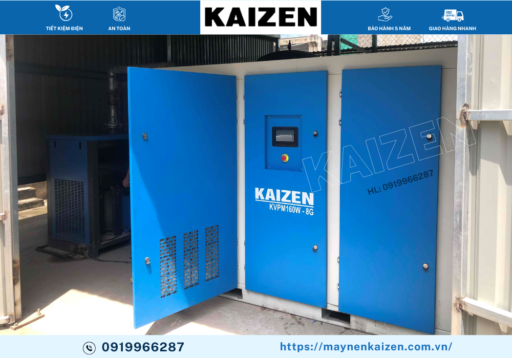 MÁY NÉN KHÍ TRỤC VÍT 210HP 150KW KAIZEN