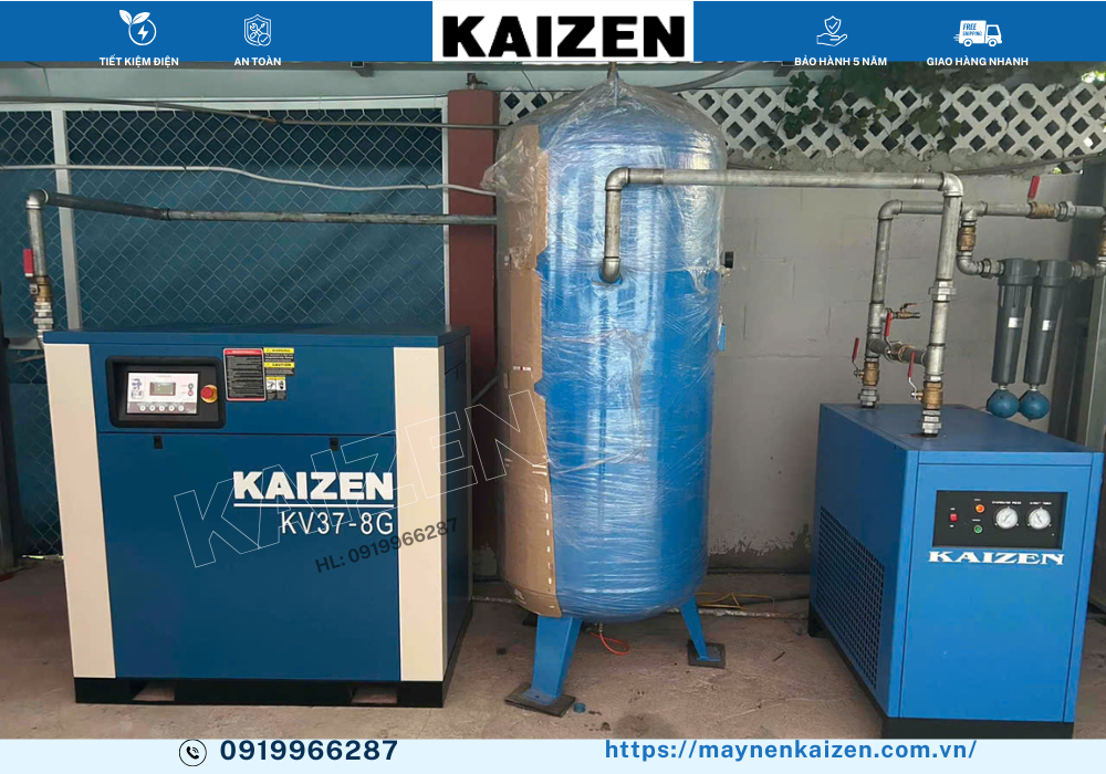 MÁY NÉN KHÍ TRỤC VÍT 60HP 45KW KAIZEN