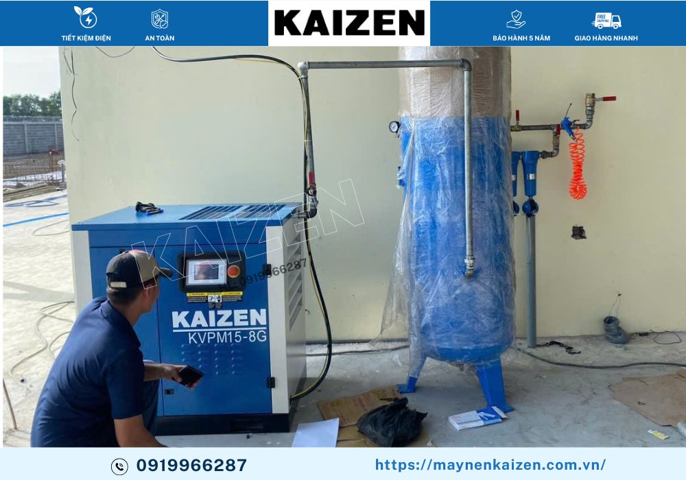 MÁY NÉN KHÍ TRỤC VÍT 60HP 45KW KAIZEN