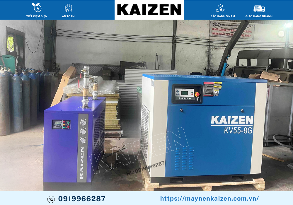 MÁY NÉN KHÍ TRỤC VÍT 75HP 55KW KAIZEN