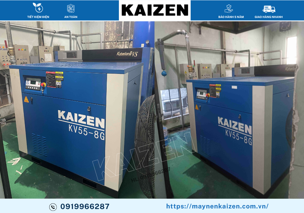 MÁY NÉN KHÍ TRỤC VÍT 75HP 55KW KAIZEN