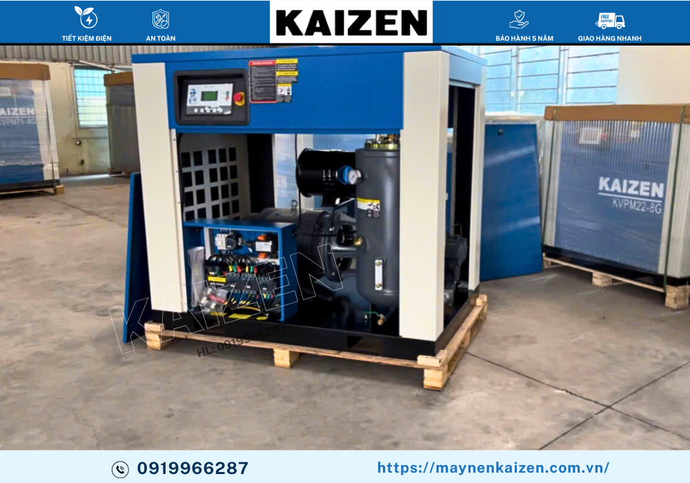 MÁY NÉN KHÍ TRỤC VÍT 75HP 55KW KAIZEN