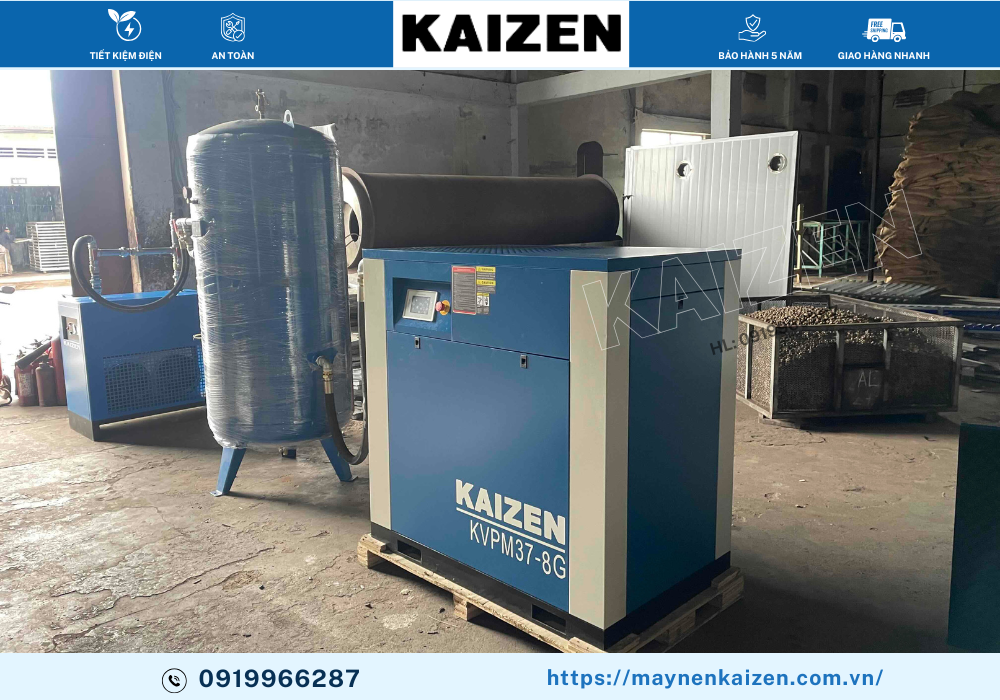 MÁY NÉN KHÍ 10HP 7.5KW BIẾN TẦN KAIZEN