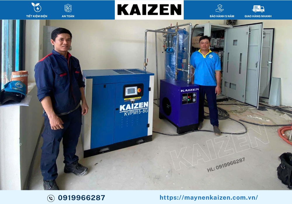 MÁY NÉN KHÍ 20HP 15KW BIẾN TẦN KAIZEN