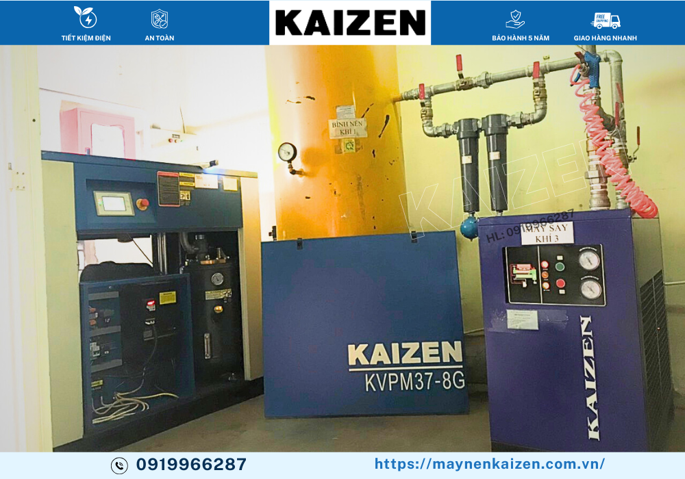 MÁY NÉN KHÍ 60HP 45KW BIẾN TẦN KAIZEN