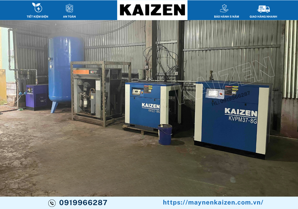 MÁY NÉN KHÍ 60HP 45KW BIẾN TẦN KAIZEN