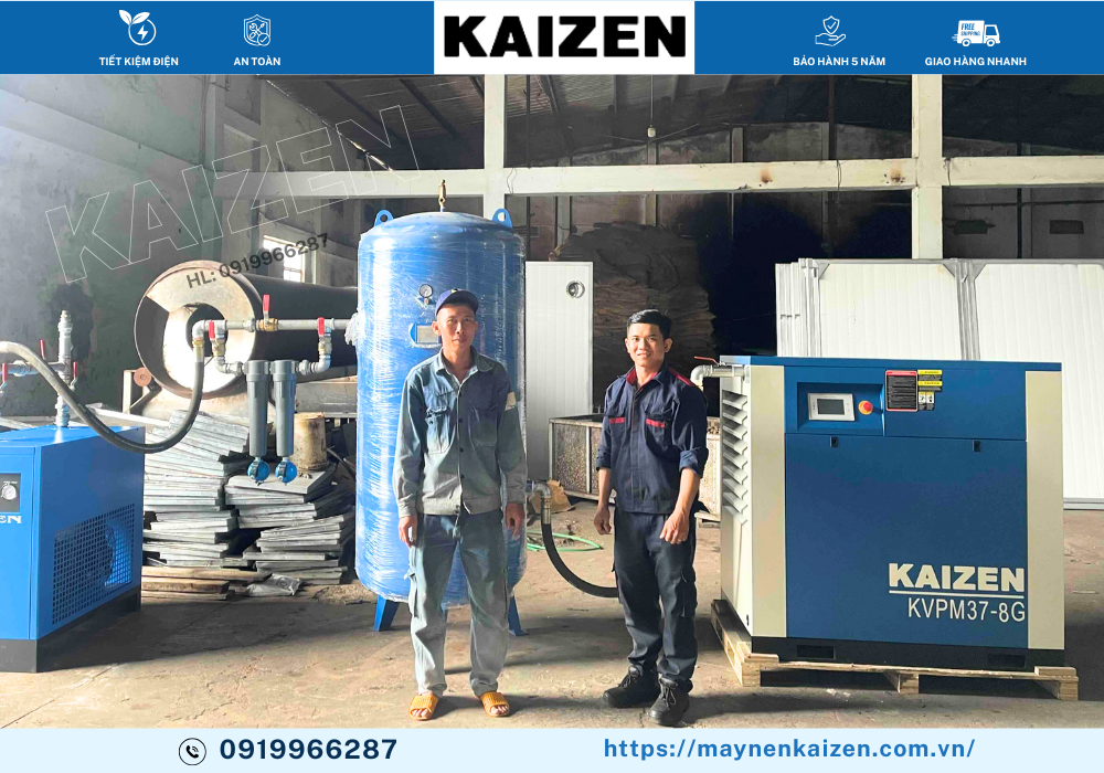 MÁY NÉN KHÍ 60HP 45KW BIẾN TẦN KAIZEN